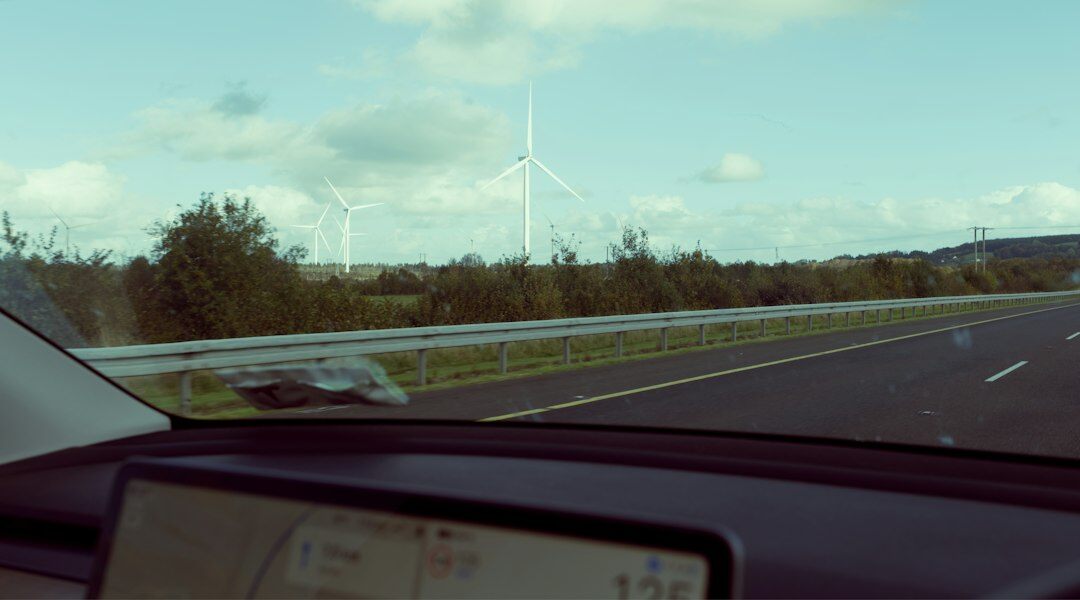 electric car on road