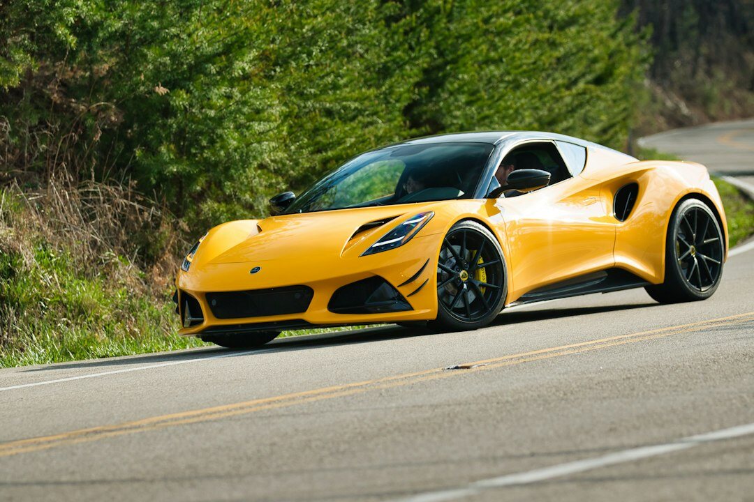 luxury sports car on mountain road