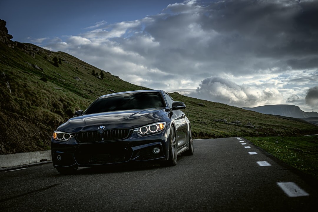 luxury sports car on mountain road